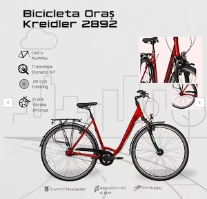 Bicicleta Oras Kreidler  28 inch, L, Rosu noua sigilata