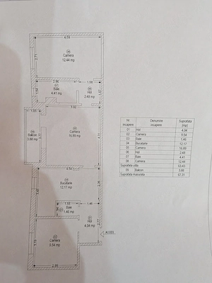Apartament Timisoara Freidorf - Etaj 3 - 3 Camere - Centrala Proprie - AC - Izolat interior - imagine 2