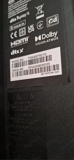 TV Smart OLED Philips 77OLED770 12 (194 cm, 4K)   Pentru piese   Reparare (Display spart) - imagine 5