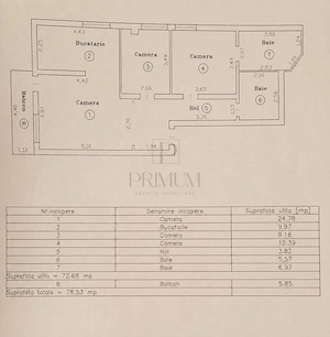 ARADULUI - 3 CAM | 2 BAI | ET.3 | LIFT | BLOC NOU | MOBILAT - UTILAT - imagine 8