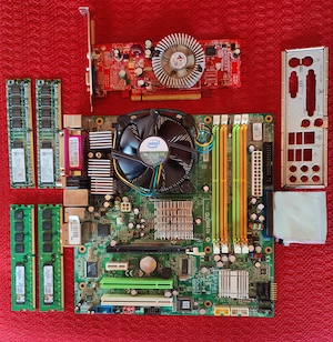 Placa de baza+procesor+placa video+3gb ram