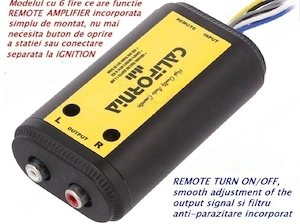 Adaptor hi to low cu remote automat convertor nivel semnale audio auto - imagine 2