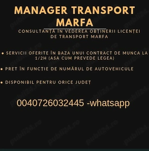 Manager transport marfa persoane (înființare firma de transport)