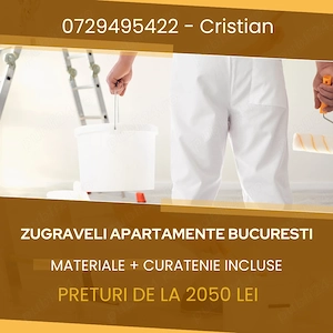 Zugrăveli apartamente București   materiale + curățenie incluse