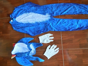 Costum Sonic pentru baiat de   9  - 10 ani 