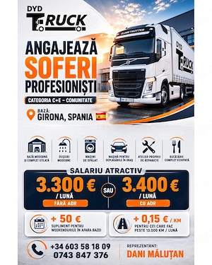 DYD Truck angajează șoferi profesioniști categoria C+E pentru activitate pe comunitate - imagine 3