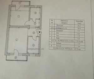 Apartament 2 camere Decomandat, 62 mp Titan - imagine 6
