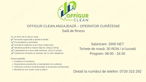 Cautam Operator Curatenie pentru o sala de fitness din Oradea