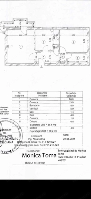 Apartament 2 camere, 60 mp, decomandat, etaj 8/8, 13 Septembrie, terasa refacuta - imagine 13