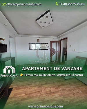 Apartament cu 3 camere ~ zona Crang/Stadion ~ etaj 4din4 ~ mobilat/utilat
