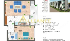 2 CAMERE -68 MP | Ansamblu rezidential NOU | Metalurgiei - imagine 3