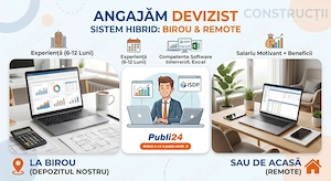 Inginer Devizist   Tehnician Devize (Sistem Hibrid: Birou & Remote)