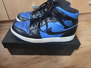 Pantofi de sport pentru bărbați Air Jordan 1 Mid Black Hyper Royal Albastru