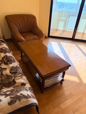 Set mobilier living Mobexpert din lemn masiv   3 piese