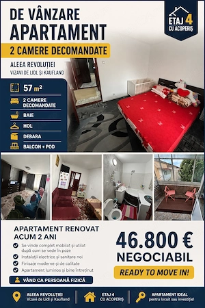 Vând apartament în Roman 