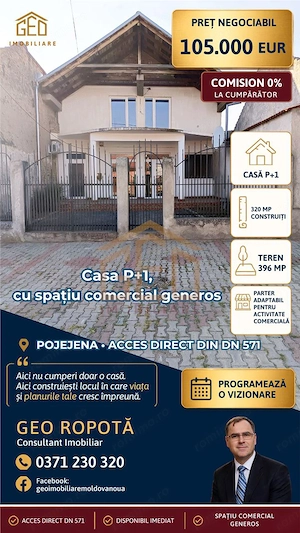 Casa P+1, 320 mp construiti, Pojejena - parter adaptabil pentru activitate