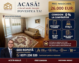 Apartament 2 camere in zona ultracentrala Moldova Noua