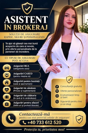 Asistent in brokeraj- Oferte de asigurari | RCA, CASCO, Locuință 