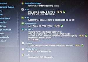Vand laptop ACER E5--Intel i3-6100U--8GB RAM--SSD 240GB Samsung--NVIDIA 6GB Total