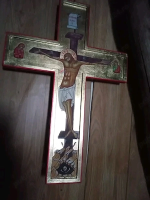 Sfânta Cruce, 70cm  50cm pictura realizată manual pe lemn  disponibil 