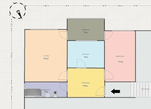 Apartament 2 camere, renovat, decomandat 62m2 Sibiu - imagine 7