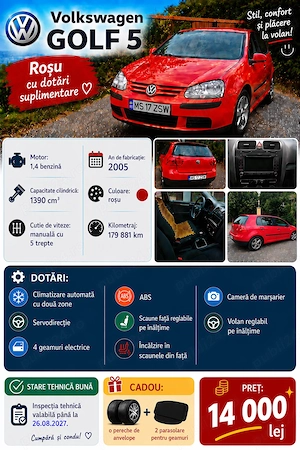De vanzare Volkswagen Golf Rosu