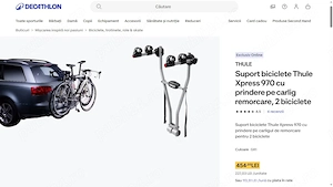 Vand Thule 970 Xpress - suport pentru 2 biciclete pe carligul de remorca.