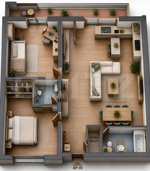 Apartament Spațios 3 Camere | 74,62 mp | Zona Tudor