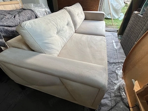 Canapea extensibila alcantara crem 