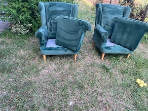 set doua fotolii catifea verde