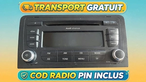 Radio CD Original Audi A3 8P Chorus 2 DIN 8P0035152C Blaupunkt OEM + Cod Deblocare + Transport Gratu