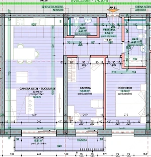 Apartament 3 camere, 69.50 mp + balcon 6,51 mp, zona Tudor  - imagine 2