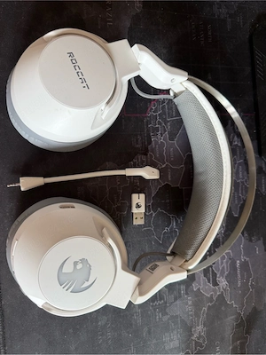 Gaming Wireless ROCCAT Elo 7.1 Air, Alb, RGB, Microfon detașabil