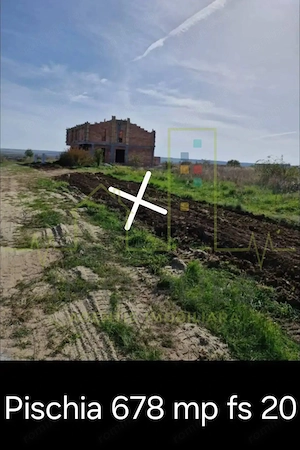 Teren intravilan Pischia. 678 mp. Front de 20,75 m.