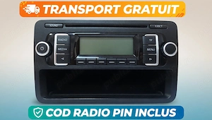 Radio CD MP3 VW RCD 210 Original 1K0035156B Golf 5 6 Passat + Cod PIN Deblocare Decodare + Transport