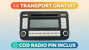 Radio CD MP3 VW RCD 300 Butoane Argintii 1K0035186AD Golf 5 Passat + Cod Decodare Deblocare + Transp