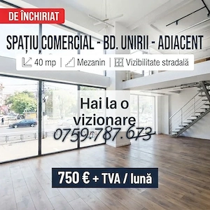 Spațiu comercial 40 mp | Bd Unirii adiacent
