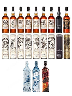 Set complet Whisky whiskey Game of Thrones 12 sticle