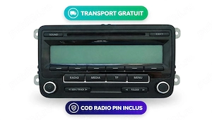Radio CD MP3 VW RCD 310 5M0035186AA Golf 6 Polo 6R + Cod PIN Deblocare Decodare + Transport Gratuit