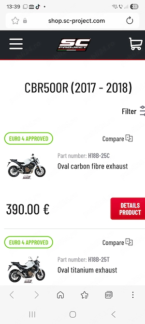 Tobă sport Honda CBR500R   CBR500RA - imagine 4