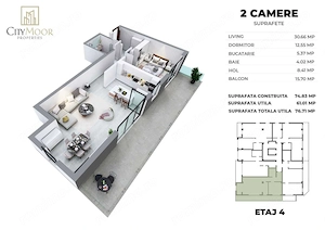 Închiriere Apartament 2 camere Decebal, ansamblu rezidential nou, pretabil birou - imagine 8