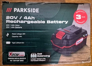 Acumulator   Baterie Parkside 20V 4Ah PAP 20 B3 - Nou, Sigilat (Gama X 20V Team)