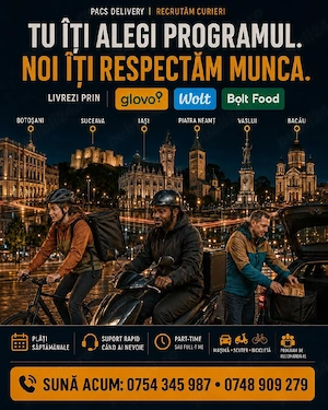 Curieri Bolt,Wolt,Glovo 8% comision
