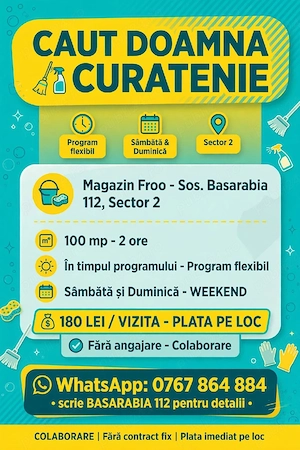 Cautam doamnă la curățenie 