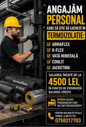 Angajam personal pentru lucrari in termoizolatii 