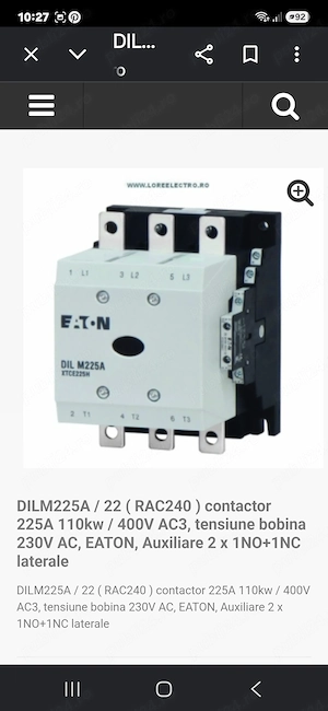 Contactor tripolar
