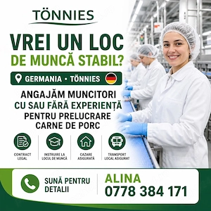Angajam muncitori cu sau fara experienta pentru abator tonnies germania 