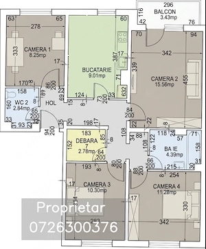 Apartament 4 camere decomandat, 2 băi, centrală proprie, lângă Electroputere Mall   proprietar - imagine 10