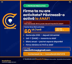  Servicii Contabile Complete pentru Firme FĂRĂ ACTIVITATE 