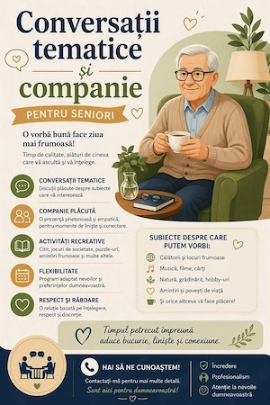 Conversații tematice și companie pentru seniori